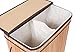 BirdRock Home Double Laundry Hamper with Lid and Cloth Liner | Bamboo | Natural | Easily Transport Laundry Basket | 2 Section Collapsible Hamper | String Handles