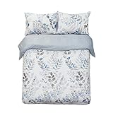 Word of Dream 250TC 100% Cotton Floral Print Duvet Cover Set 3 PC, Leaves Pattern, King