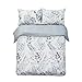 Word of Dream Duvet Cover King Size, 100% Cotton Comforter Cover with Zipper Closure, Ultra Soft and Easy Care, Leaves Pattern, 3 Piece (1 Duvet Cover + 2 Pillow Shams)