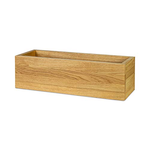 GREENHAUS Pflanzkasten Eiche 54x18x16 cm Massivholz und Handarbeit aus Deutschland Blumenkasten Kräuterbox Holz Deko – Bild 3