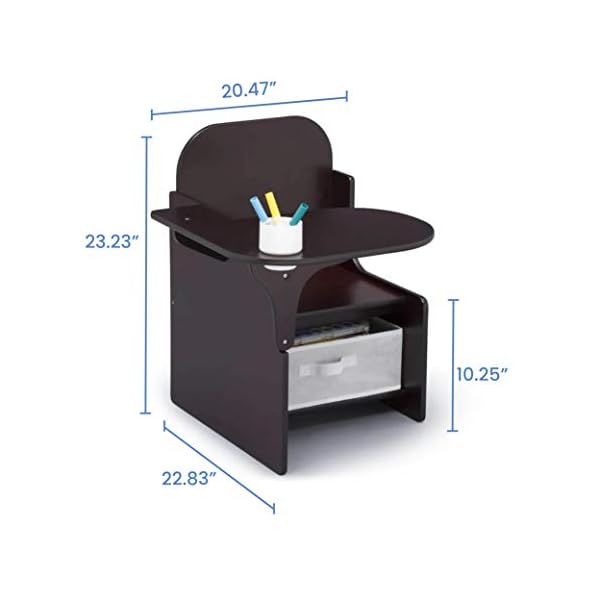 Delta Children MySize Chair Desk with Storage Bin, Dark Chocolate