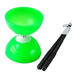 Chinese Yo-Yos Diabolo Green Toy Juggling Spinning +Hand Stick