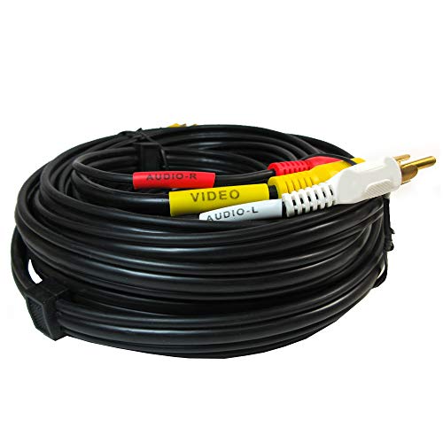 25FT Premium 3 RCA Heavy Duty Composite Extension Audio Video AV Cable Cord Gold - Thumbnail 3