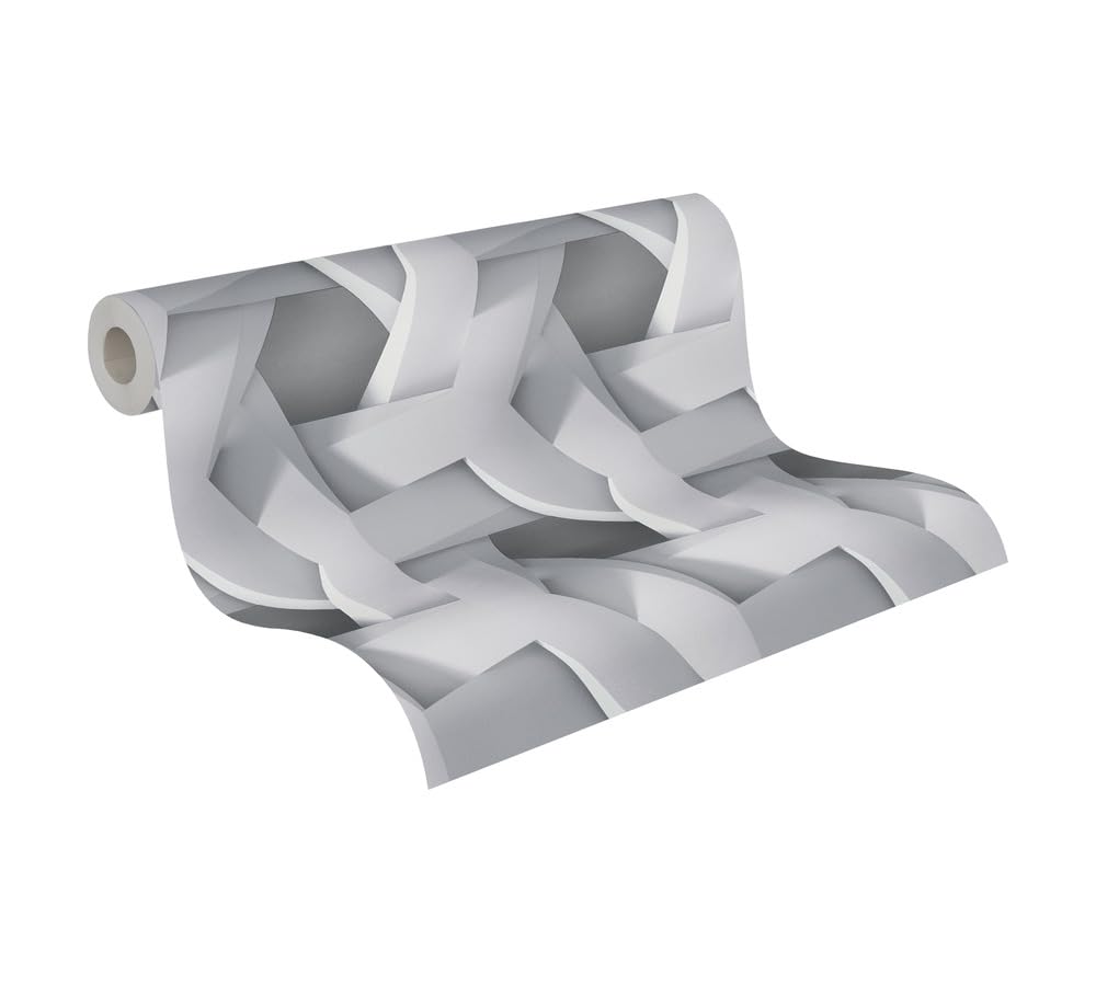 A.S. Création PintWalls 387212 Non-Woven Wallpaper 3D Effect Geometric Grey 10.05 x 0.53 m Made in Germany