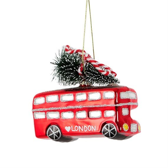 Sass & Belle Christmas in London Bus Shaped Bauble Red