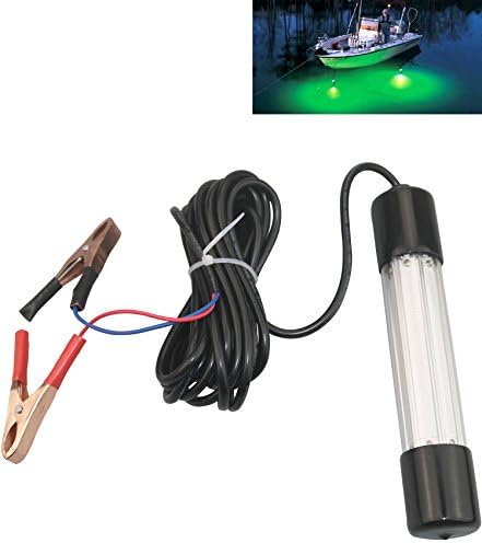 Lightingsky 12V 60W Led Submersible Fishing Light, Deep Drop Underwater Fish Finder Lamp with 5.47yd Cord for Boat Fishing (Green)