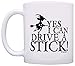 ThisWear Funny Sarcasm Gift Yes I Can Drive a Stick Witch Gag Gift 11oz Ceramic Coffee Mug with Handle