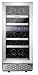 Phiestina 15 Inch Dual Zone Wine Cooler Refrigerator - 29 Bottle Built-in or Free-standing Frost Free Compressor Wine Refrigerator for White and Red Wines with Digital Memory Temperature Control primary