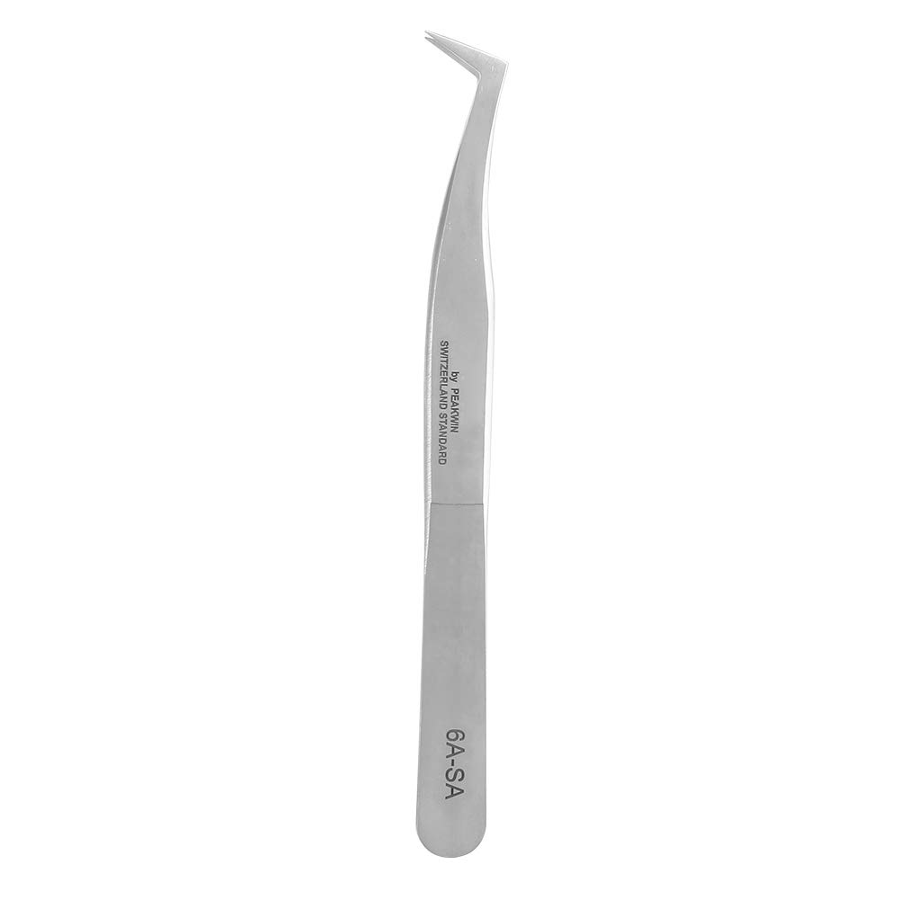Tweezers Set, Eyelash Extension Tool Stainless Steel Anti-Static Bent Straight/Curved Tweezers for False Fake Eyelashes Nail Art Rhinestones Crystals Decorations & Handicrafts Crafting(2#)