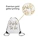 Pop Fizz Designs | Bride & Bride Tribe Drawstring Bags (7 Pack) | Bags for Bachelorette Party | Black