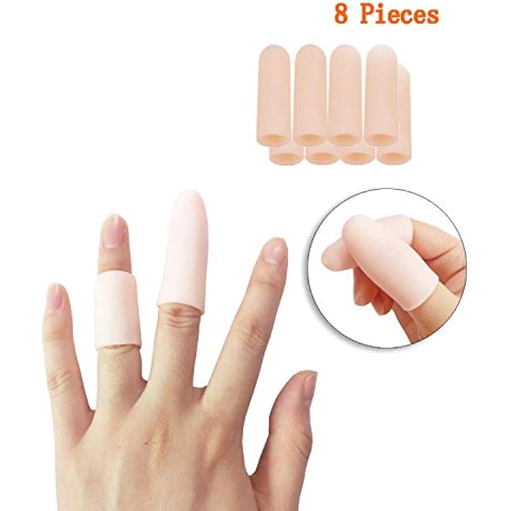 Finger Protection Covers For Cracked Fingers 8 Pcs Sleeves Silicone