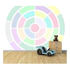 Bright Candy Color Circles - Large Wall Mural, Removable Peel and Stick Wallpaper, Home Decor - 66x96 inches