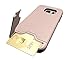 Galaxy S7 Armor Case With Card Holder and Kickstand Wire Drawing Shockproof Shell For Samsung S7 Protective Cover (Rose Gold)