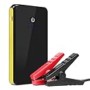 Multifunction Emergency Car Jump Starter, MoKo Portable 8000mAh Power Bank External Battery Charger, 400A Car Jumper Booster for 12V Autos, with LED Flashlight, USB Charging &amp; Smart Clamps, Yellow