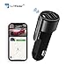 Smart Car Charger,SwiftFinder Bluetooth Car GPS Tracking Car Finder with APP,2 USB Ports 15W/3A Fast Charger Built-in Window Breaker and Seatbelt Cutter Compatible with Android and iOS Smart Devices