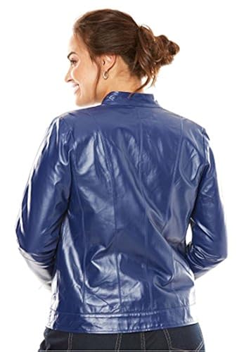Jessica London Women's Plus Size Plus Size Leather Jacket Black,18