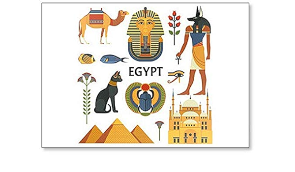 Póster de Egipto con símbolos e iconos egipcios, ilustración ...