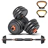 6 in 1 Set Kettlebell & Halters & Barbell, Set van 25 kg Verstelbare Dumbbell Gewichten, vier Fitnessmodi, Perfect voor…