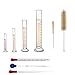Thick Glass Graduated Measuring Cylinder Set 5ml 10ml 50ml 100ml with Two Brushes Three Pipettes