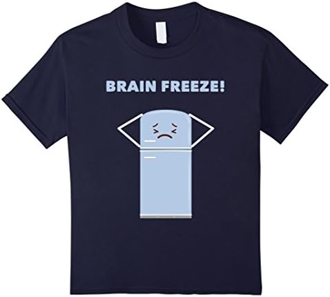 Kids Brain Freeze - Funny Refrigerator T-Shirt 12 Navy