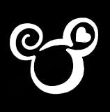 Mickey Mouse Love Ears Decal Vinyl Sticker|Cars Trucks Vans Walls Laptop| White |5.5 x 5 in|CCI1223