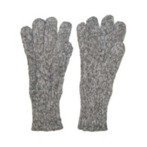 Fownes Womens Soft & Sleek Gray Cable Knit Gloves