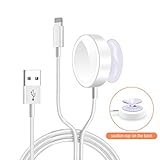 WORDIMA Watch Charger Magnetic Cable for iWatch4/3/2/1, 2in1 Wireless Charging Cable Competible with Apple Watch Series 4/3/2/1 and iPhone XR/XS/XS Max/X/8/8Plus/7/7Plus/6/6Plus iwatch Charger
