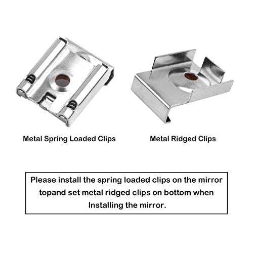 Mirror Hanger Clips Set, 2 Sets (8 Pieces) Unframed Mirror Mount Clips