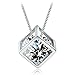 Cat Eye Jewels 925 Sterling Silver Cubic Zirconia Crystal Diamond Square Fidget Cube Pendant Necklace for Women Girls