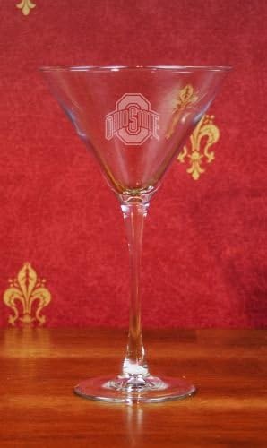 Ohio State Buckeyes Deep Etched Martini Glass