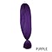 FASHION LADY Jumbo Braiding Hair 1Pcs/Lot Purple Braiding Hair Extensions 48Inch African Hair Braiding 57G/pc Synthetic Straight Crochet Braids Hairstyles(48Inch 57g/PC, Purple)