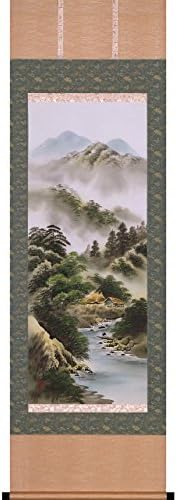 Japanese Traditional Authentic wall décor Kakejiku 54.5x185cm(21.5x72.8in) with paulownia box A8317 Saishiki Sansui by Gyokuhou