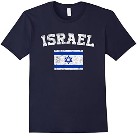 Mens Israeli Flag Shirt - Vintage Israel T-Shirt Medium Navy