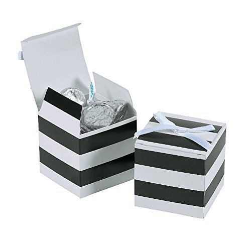 UPC 653958394822, Black &amp; White Stripe Favor Boxes with Bow