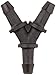 Eldon James Y0-2BN Black Nylon Equal Barbed Y-Connector, 1/8