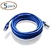 Cable Matters 5-Pack Snagless Cat 6a / Cat6a (SSTP/SFTP) Shielded Ethernet Cable in Blue 14 Feet - Available 1FT - 200FT in Length