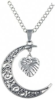 Crescent Moon Necklace/ Heart Necklace/ Moon Heart Necklace/ Human organ Heart Necklace
