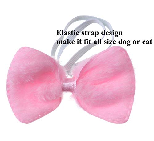 Dog Bunny Costume Set,Pet Rabbit Ears Headband Tail and Cat Bowtie Collar - Thumbnail 3