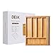DEIK Bamboo Drawer Organizer, Expandable Cutlery Tray and Utensil Organizers Tray, Adjustable Kitchen Drawer Divider, Flatware and Silverware Cutlery Drawer for Utensil Storage