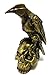PTC Steampunk Dark Crow Raven Setting on Skull Skeleton Sculpture Statue