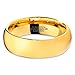 Charming Jewelers Tungsten Wedding Band Ring 7mm Men Women Comfort Fit 18k Yellow Gold Blue Grey Dome Polished