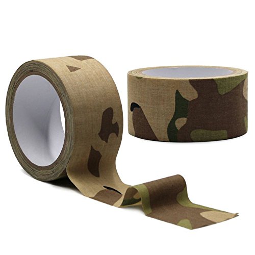 Hunting Camouflage Cohesive Gun Tape Wrap Tape Camo Cling Scope Wrap Military Cotton Cloth Handlebar Form Tape Self-adhesive Camouflage Rifle Gun Wrap TapeAssorted Colors Waterproof 1.9 x 10.9 Yards
