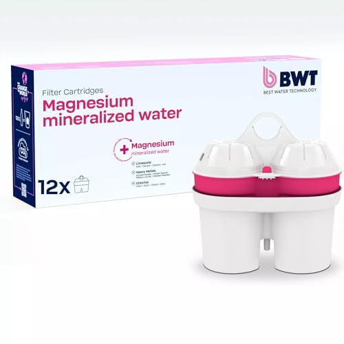 BWT Filterkartusche Magnesium Mineralized Water 12 Stück | Mit Magnesium Wasserfilter Trinkwasser | Für Speisen & Getränke | Filtert Kalk, Chlor, Blei