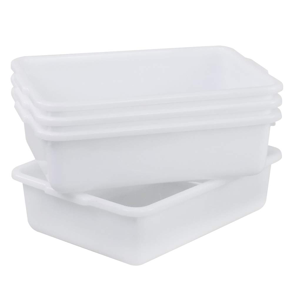 Photo 1 of CadineUS Small Bus Tubs Commercial Set of 4, Plastic Wash Basin, 8 Liter