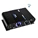 Wireless Bluetooth Home Audio Amplifier - 90W Dual Channel Mini Portable Power Stereo Sound Receiver w/ Speaker Selector, RCA, AUX, LED, 12V Adapter - For iPad, iPhone, PA, Studio Use - Pyle PFA330BT