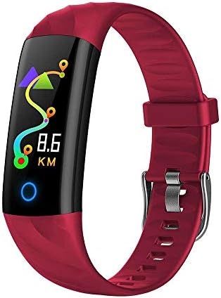 Activity Tracker, Miya IP68 Waterproof Smart Bracelet Watch with Heart Rate Monitor Blood Pressure Touch Screen Wristband Sport Tracker Pedometer Sleep Monitor Calorie Counter for Android iOS - Red