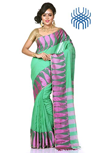 Bengal Handloom Saree Women's Traditional Lilen & Resham Silk