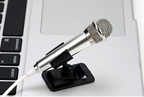 2016 REMAX RMK-K01 brand new mini microphone portable Holder Stand mobile computer K song microphones common metal 3.5mm wired Clip Mini Microphone common metal Karaoke (silver)