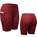 NELEUS Women's 3 Pack Athletic Shorts for Running Yoga Gym Workout Tummy Control Workout with Pocket,9005,Blue,black,red,US M