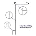 KINREX Garden Flag Pole Holder Stand - Black Metal Iron Wrought Stake Poles for Outdoor Garden Lawn Yard - 3 Piece Set - 35